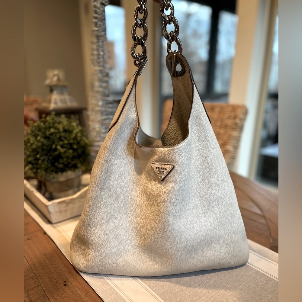 Prada Vitello Daino Chain Hobo